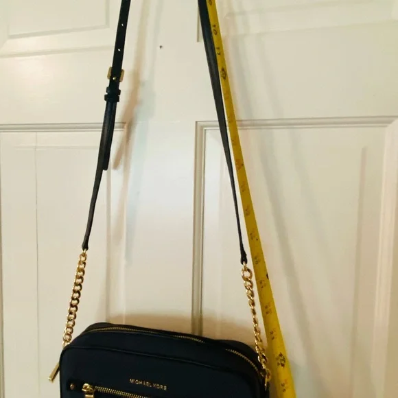 Michael Kors Midnight Blue Crossbody Bag with Gold Accents